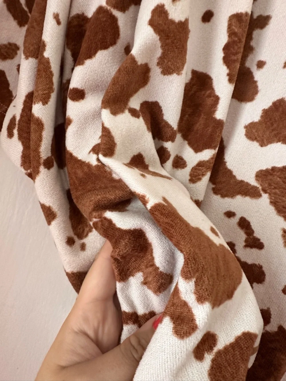 Jodifle Brown & White Cow Print Poncho Top - Picture 2 of 6